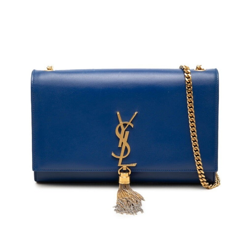 Saint Laurent YSL Monogram Classic Kate Tassel Chain Shoulder Bag Blue